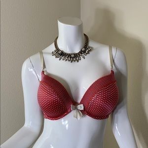 Aerie Drew Push-Up Bra, Orange, Blue & White, 34D